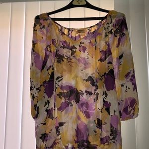 Ellen Tracy Yellow Sheer Top - Size XL